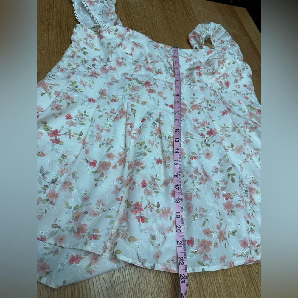 Arula ALTAR'D STATE NWOT ivory floral tiered romper ruffle smocked straps sz 2X - Picture 7 of 9